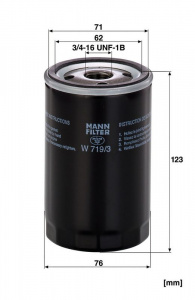 Olejový filtr MANN W719/3 (MF W719/3) Olejový filtr MANN W719/3 (MF W719/3)