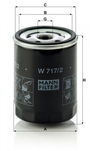 Olejový filtr MANN W717/2 (MF W717/2) - ALFA ROMEO, FIAT, LANCIA