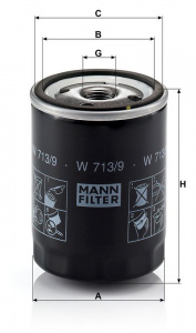 Olejový filtr MANN W713/9 (MF W713/9) - LAND ROVER