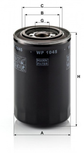Olejový filtr MANN WP1045 (MF WP1045) - MITSUBISHI Olejový filtr MANN WP1045 (MF WP1045) - MITSUBISHI