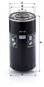 Olejový filtr MANN WP1169 (MF WP1169) - ASTRA, IVECO
