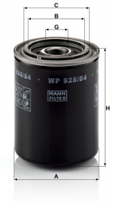 Olejový filtr MANN WP928/84 (MF WP928/84) Olejový filtr MANN WP928/84 (MF WP928/84)
