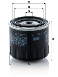Olejový filtr MANN W712/31 (MF W712/31) Olejový filtr MANN W712/31 (MF W712/31)