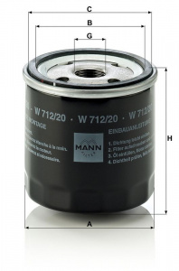 Olejový filtr MANN W712/20 (MF W712/20) - AUDI