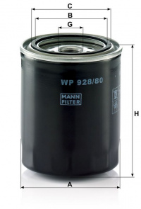 Olejový filtr MANN WP928/80 (MF WP928/80) - TOYOTA