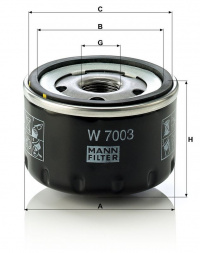Olejový filtr MANN W7003 (MF W7003) - ALFA ROMEO, FIAT
