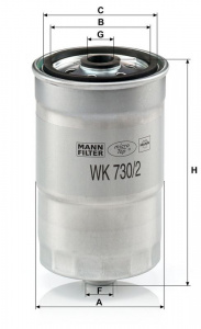 Palivový filtr MANN WK730/2X (MF WK730/2X) - LAND ROVER