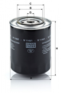 Olejový filtr MANN W1140/1 (MF W1140/1) - VW