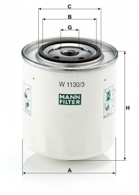 Olejový filtr MANN W1130/3 (MF W1130/3) - VOLVO