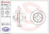 Brzdový kotouč BREMBO 08.D248.11 Brzdový kotouč BREMBO 08.D248.11