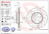 Brzdový kotouč BREMBO 09.A820.1X - AUDI