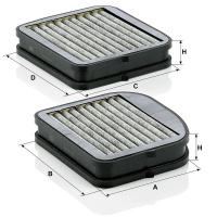 Kabinový filtr MANN CUK22000-2 (MF CUK22000-2) - MAYBACH, MERCEDES-BENZ