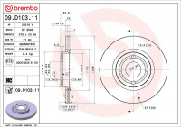 Brzdový kotouč BREMBO 09.D103.11 Brzdový kotouč BREMBO 09.D103.11