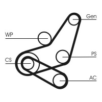 Sada drážkového řemene CONTINENTAL CTAM 6PK1059 ELAST T2