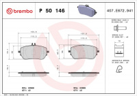 Sada brzdových destiček BREMBO P50146 Sada brzdových destiček BREMBO P50146
