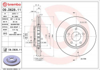 Brzdový kotouč BREMBO 09.D628.11