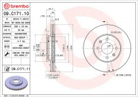 Brzdový kotouč BREMBO 09.C171.11 - HYUNDAI, KIA