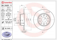 Brzdový kotouč BREMBO 08.D425.11 Brzdový kotouč BREMBO 08.D425.11