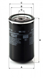 Palivový filtr MANN WK733 (MF WK733)