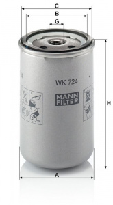 Palivový filtr MANN WK724 (MF WK724) - ASTRA, IVECO