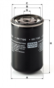 Palivový filtr MANN WK719/6 (MF WK719/6) Palivový filtr MANN WK719/6 (MF WK719/6)