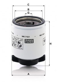 Palivový filtr MANN WK715/1 (MF WK715/1) Palivový filtr MANN WK715/1 (MF WK715/1)
