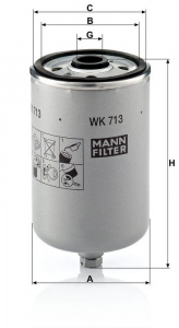 Palivový filtr MANN WK713 (MF WK713) - VOLVO