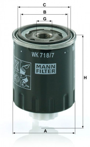 Palivový filtr MANN WK718/7 (MF WK718/7) Palivový filtr MANN WK718/7 (MF WK718/7)