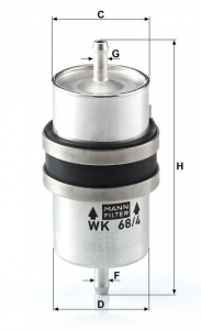 Palivový filtr MANN WK68/4 (MF WK68/4)