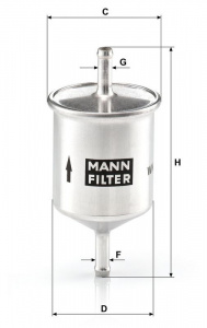 Palivový filtr MANN WK66 (MF WK66) - NISSAN