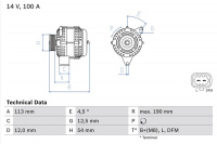 Alternátor BOSCH (BO 0986081410)