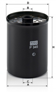 Palivový filtr MANN P945X (MF P945X) - CITROËN, FORD, RENAULT