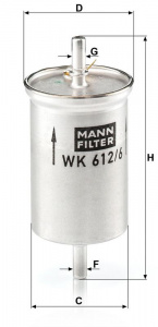 Palivový filtr MANN WK612/6 (MF WK612/6) - SMART Palivový filtr MANN WK612/6 (MF WK612/6) - SMART