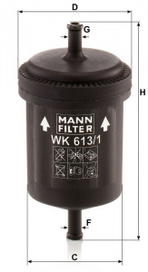 Palivový filtr MANN WK613/1 (MF WK613/1) - FIAT, LANCIA