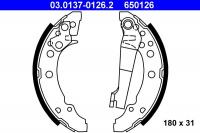 Sada brzdových čelistí ATE 03.0137-0126 (AT 650126) - AUDI, SEAT, ŠKODA, VW Sada brzdových čelistí ATE 03.0137-0126 (AT 650126) - AUDI, SEAT, ŠKODA, VW