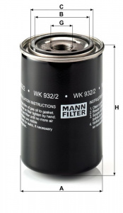 Palivový filtr MANN WK932/2 (MF WK932/2) Palivový filtr MANN WK932/2 (MF WK932/2)