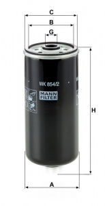 Palivový filtr MANN WK854/2 (MF WK854/2) - IVECO