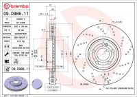 Brzdový kotouč BREMBO 09.D986.11 Brzdový kotouč BREMBO 09.D986.11