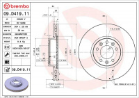 Brzdový kotouč BREMBO 09.D419.11