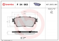 Sada brzdových destiček BREMBO P54063 Sada brzdových destiček BREMBO P54063