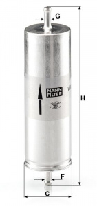 Palivový filtr MANN WK516 (MF WK516) - BMW