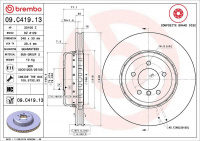 Brzdový kotouč BREMBO  09.C419.13