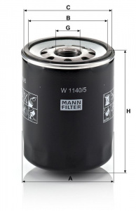 Olejový filtr MANN W1140/5 (MF W1140/5) - IVECO Olejový filtr MANN W1140/5 (MF W1140/5) - IVECO