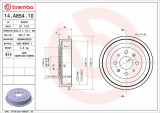 Brzdový buben BREMBO 14.A854.10