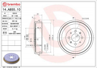 Brzdový buben BREMBO 14.A855.10