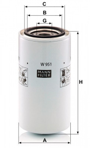 Olejový filtr MANN W951 (MF W951) Olejový filtr MANN W951 (MF W951)