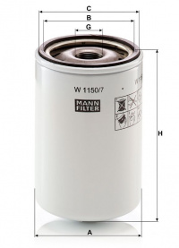 Olejový filtr MANN W1150/7 (MF W1150/7) Olejový filtr MANN W1150/7 (MF W1150/7)