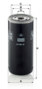 Olejový filtr MANN W962/27 (MF W962/27) Olejový filtr MANN W962/27 (MF W962/27)