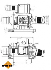 Termostat, chladivo NRF 725058