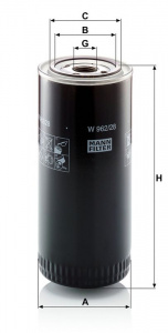 Olejový filtr MANN W962/28 (MF W962/28) Olejový filtr MANN W962/28 (MF W962/28)